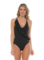 Vestido de baño Entero con bolero y Copa Fija 1163 Negro