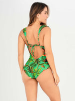 Vestido baño Entero con copas Drapeado y control de abdomen 1358 Cacao