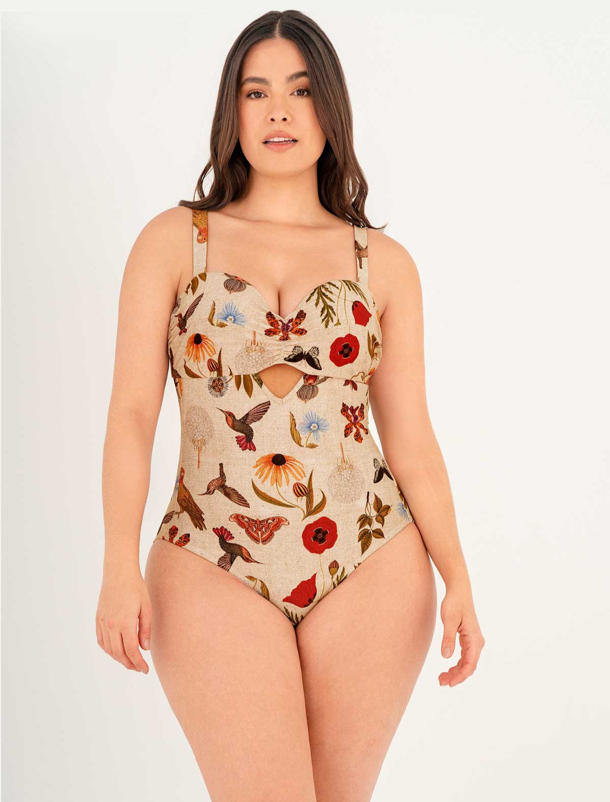 Vestido baño Entero copa realce Strapless y control abdomen 1360 Kolibri