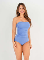 Entero1361 Strapless Drapeado - Celeste