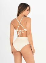 Vestido baño Trikini con copa Escote Vy control abdomen 1364 Perla
