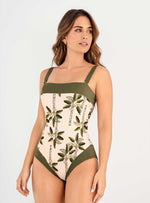 Vestido baño straple con copa realce y control abdomen 1370 Birbana