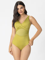 VESTIDO BAÑO ENTERO COPA FIJA CONTROL DE ABDOMEN 1378 PISTACHO