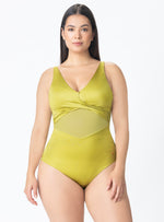 VESTIDO BAÑO ENTERO COPA FIJA CONTROL DE ABDOMEN 1378 PISTACHO