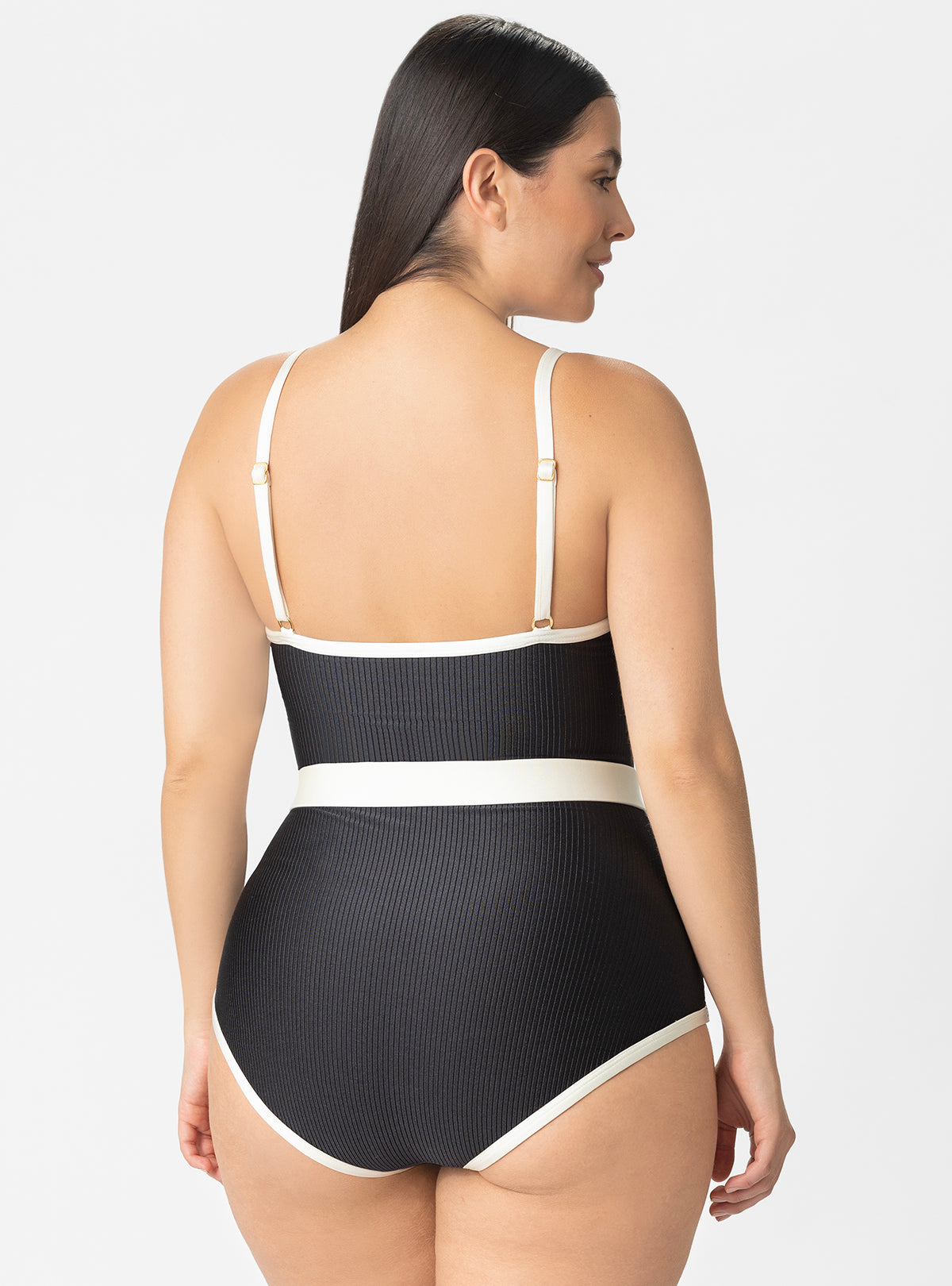 VESTIDO BAÑO COPA REALCE CON CONTROL ABDOMEN Y CINTURON 1379 NEGRO