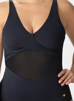 VESTIDO BAÑO ENTERO COPA FIJA Y CONTROL DE ABDOMEN 1381 NEGRO