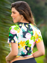 CAMISETA MANGA CORTA 3252 FLORA ROXA