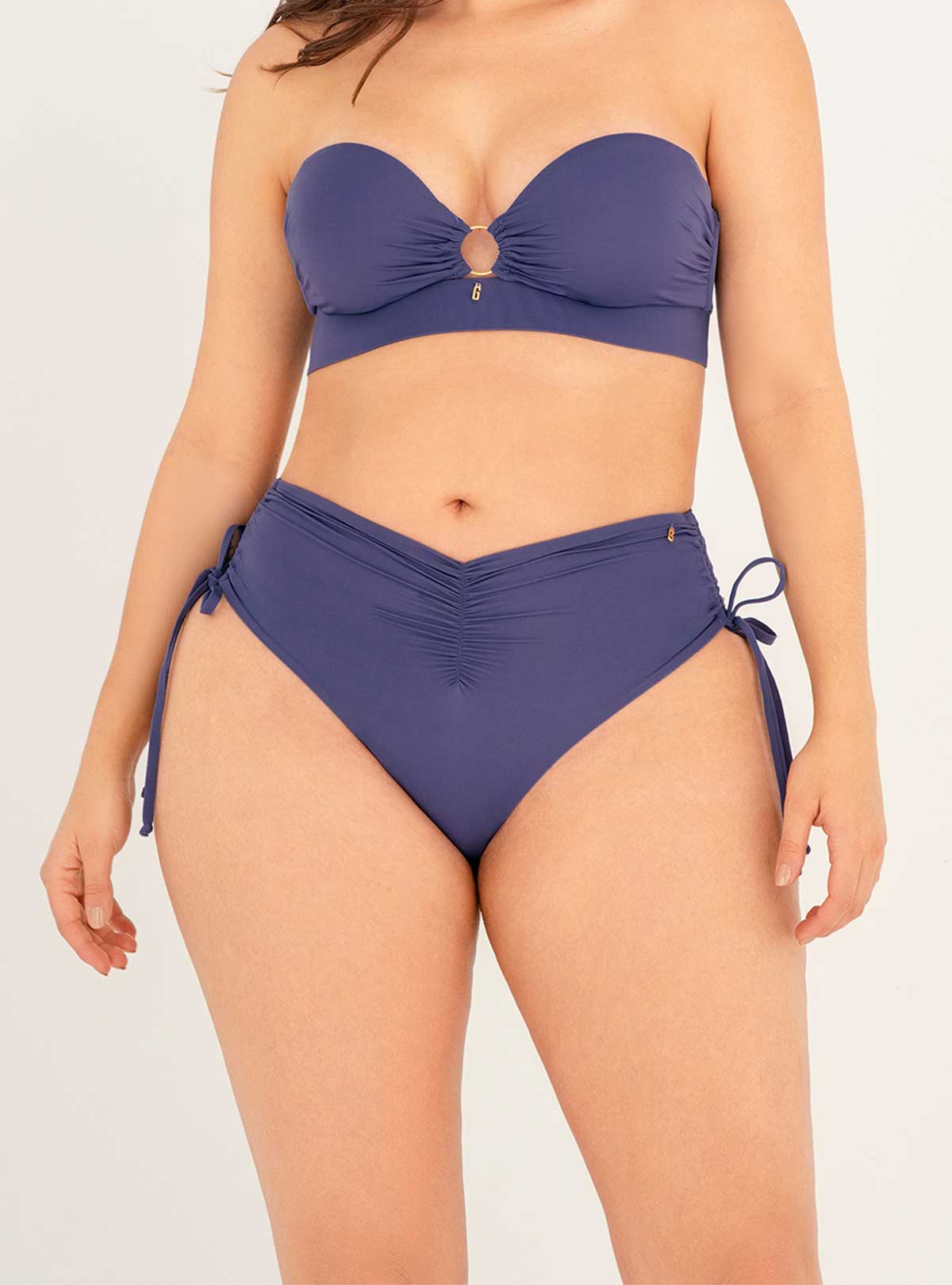 Panty Medio Alto drapeado con laterales ajustables 3732 Cobalto