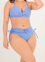 Panty Medio Alto drapeado con laterales ajustables 3732 Celeste