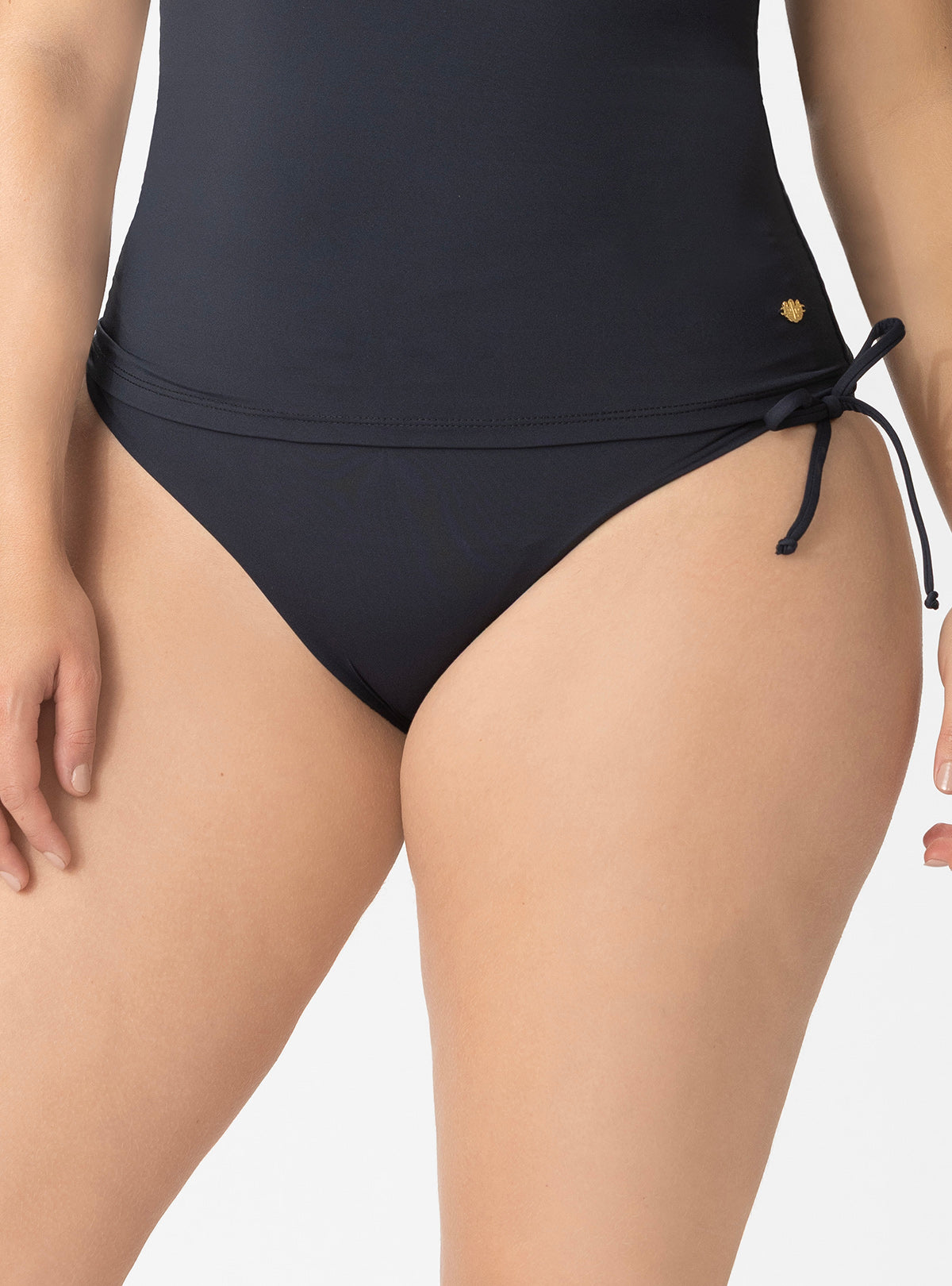 Panty Medio Alto drapeado con laterales ajustables 3732 Negro