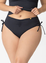 Panty Medio Alto drapeado con laterales ajustables 3732 Negro