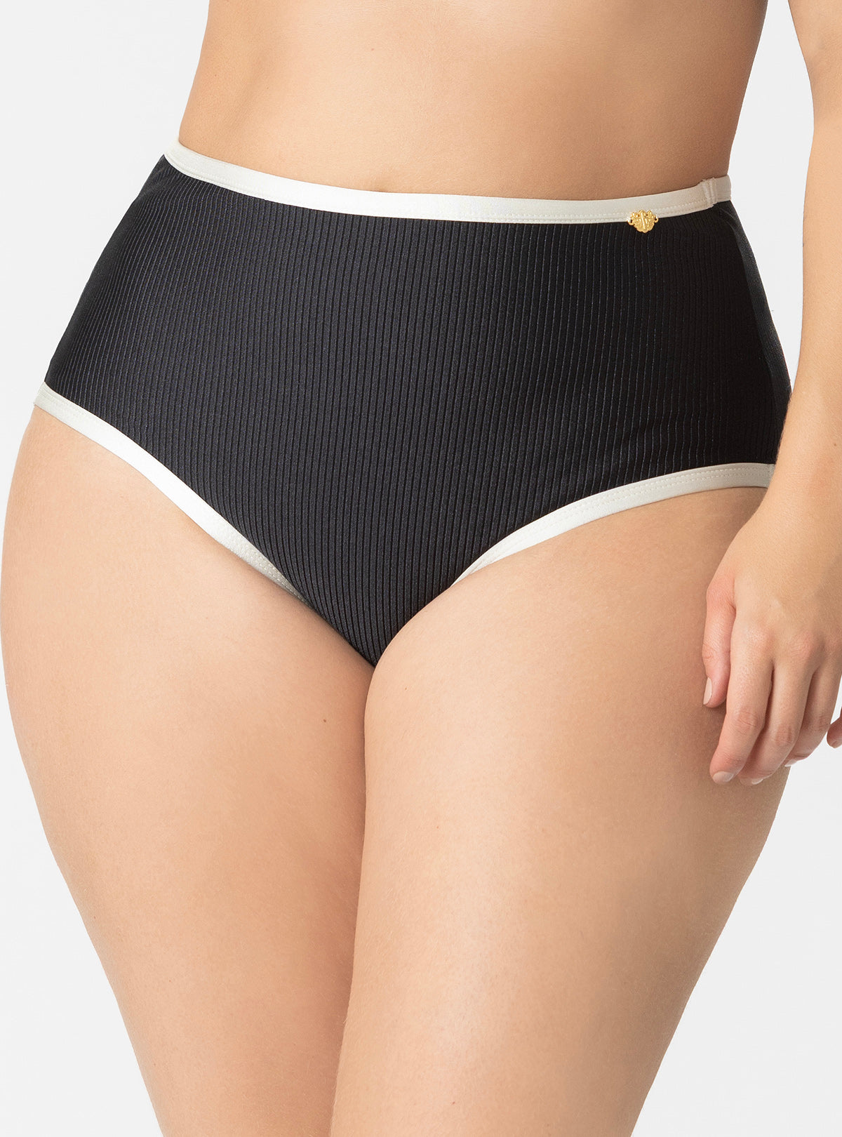 PANTY ALTO EN TELA RIB 3751 NEGRO