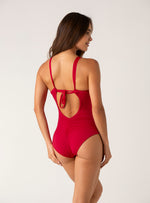 entero 1344 copa fija drapeado rojo oscuro