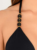 Triángulo Esferas y chaquiras en cargaderas 7103 Negro