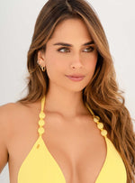 Triángulo Esferas y chaquiras en cargaderas 7103 Banana