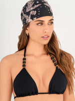 Triángulo Esferas y chaquiras en cargaderas 7103 Negro