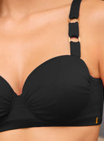 Copa realce Straples con Drapeado y 2 sliders en cargaderas 7111 Negro