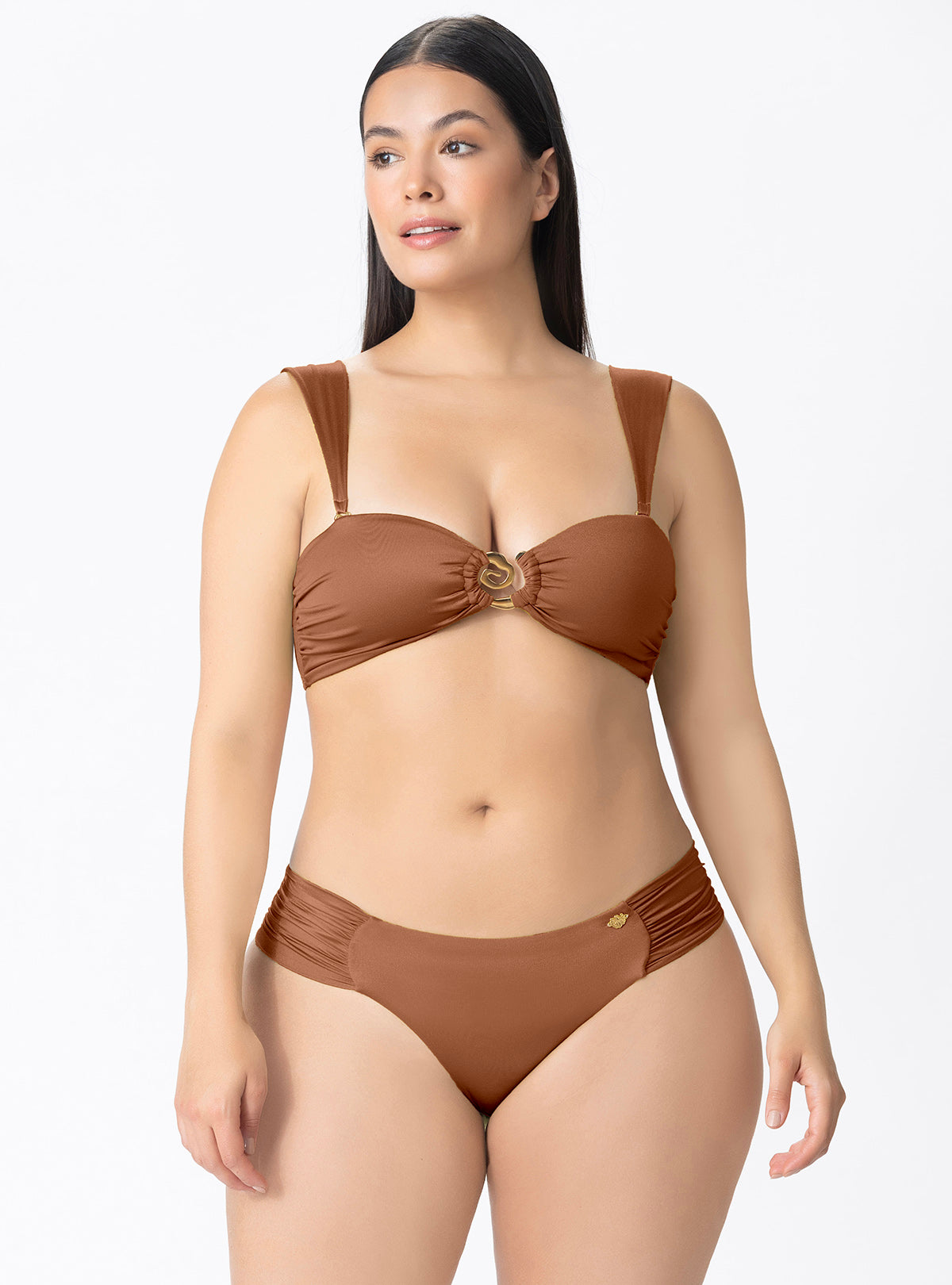 TOP STRAPLESS ESPIRAL CON CARGADERAS MULTIUSOS 7123 CHOCOLATE