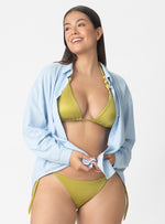 TOP TRIÁNGULO CON ESFERAS Y CHAQUIRAS 7124 PISTACHO