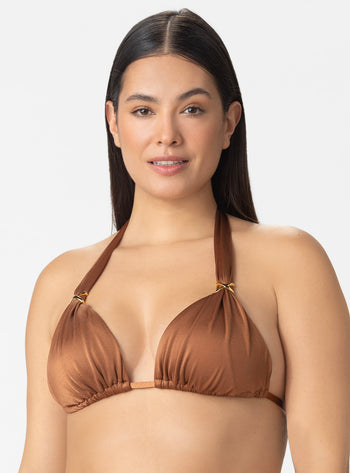 TOP TRIÁNGULO CON COPAS REMOVIBLES Y 2  SLIDERS 7125 CHOCOLATE