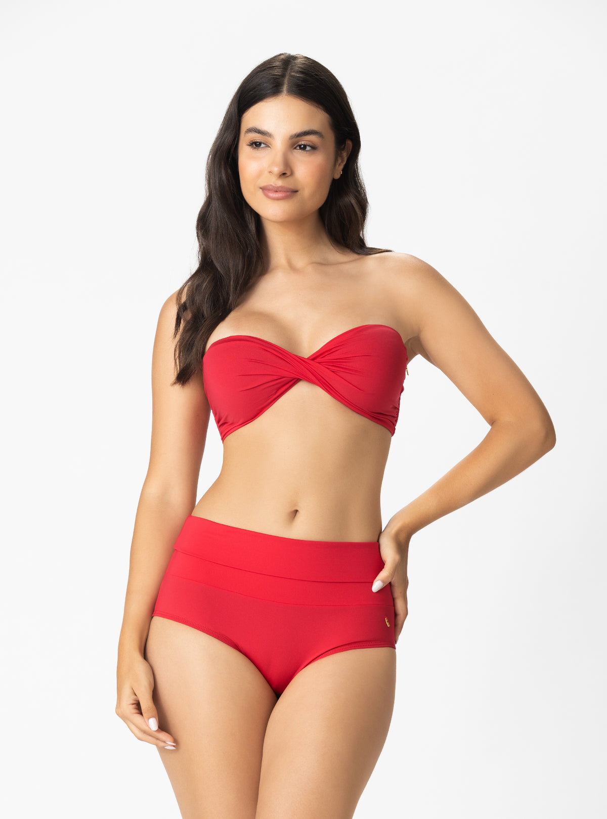 COPA STRAPLESS ENTORCHADO CON CARGADERAS REMOVIBLES ROJO 7127