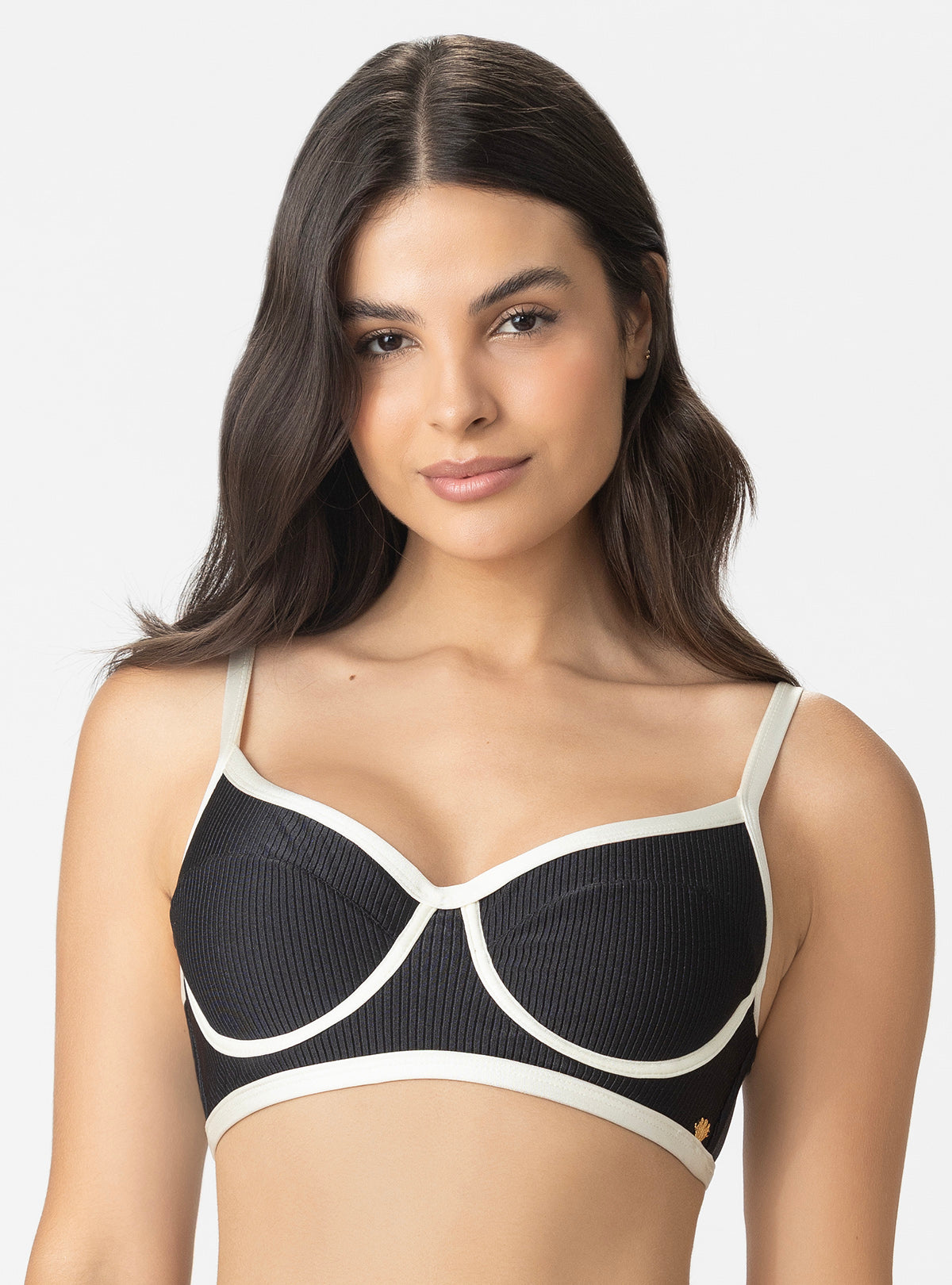 TOP CON ARO CONTRASTE COLOR Y CARGADERAS MULTIUSOS 7128 NEGRO