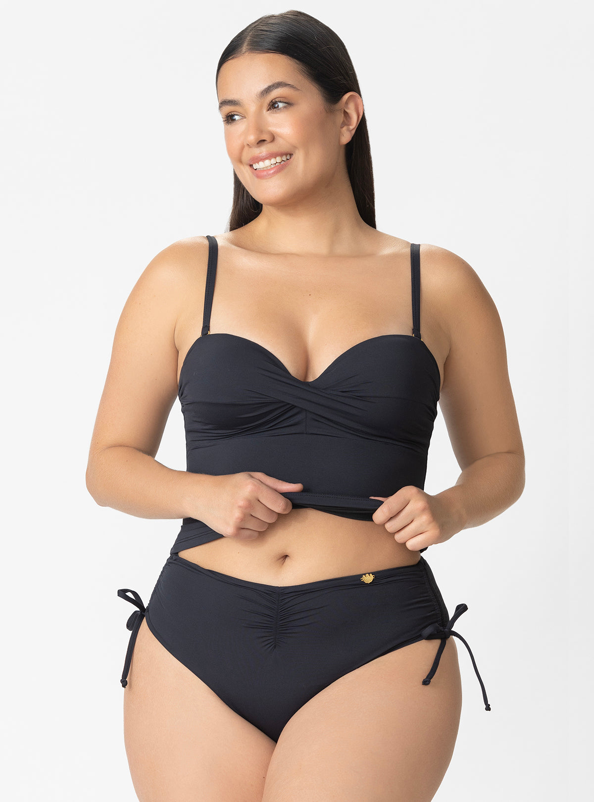 TANKINI TOP CON COPA REALCE IDEAL PARA ACUAFIT 7131 NEGRO