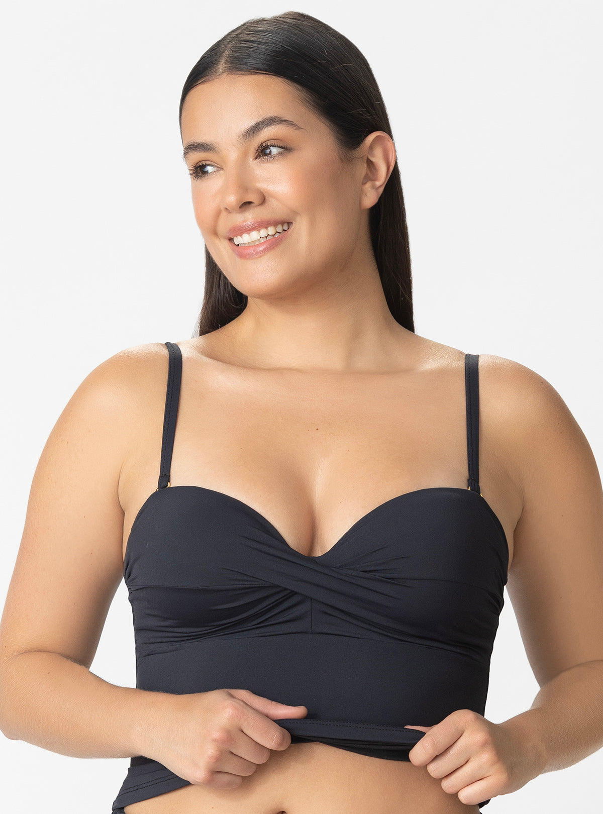 TANKINI TOP CON COPA REALCE IDEAL PARA ACUAFIT 7131 NEGRO