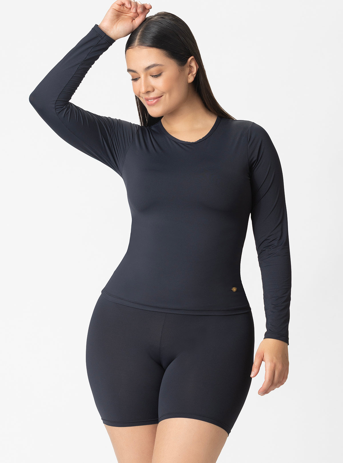 CAMIBUSO CON COPA FIJA ACUAFIT, MANGA LARGA. 7132 NEGRO