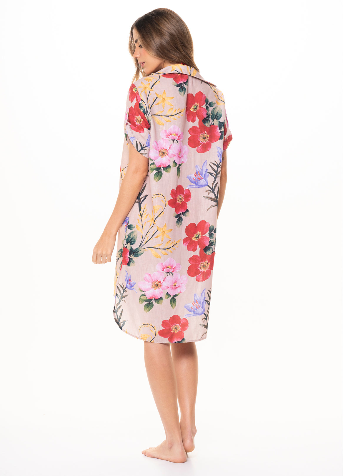 Blusón Con Charretera y perilla con botones en tela lino 8063 Veleiro