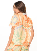 Camisa Con Charreteras y perilla con botones en tela lino 8065 Praia