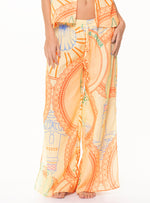 Pantalon Con resorte y aberturas inferiores en tela lino 8066 Praia