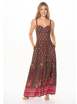 Vestido Largo con copa cenefa y resorte en tela viscosa 8072 Amazonico