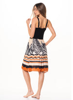 VESTIDO ÉTNICO CON TOP STRAPLESS CON COPAS EN TELA VISCOSA 8073 PALMERAS