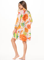 Bluson con perilla y botones con manga larga en tela viscosa 8074 Serena