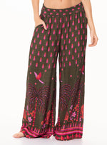 PANTALÓN CON RESORTE DE 2 BOLSILLOS Y CENEFA EN TELA VISCOSA 8075 AMAZONICO