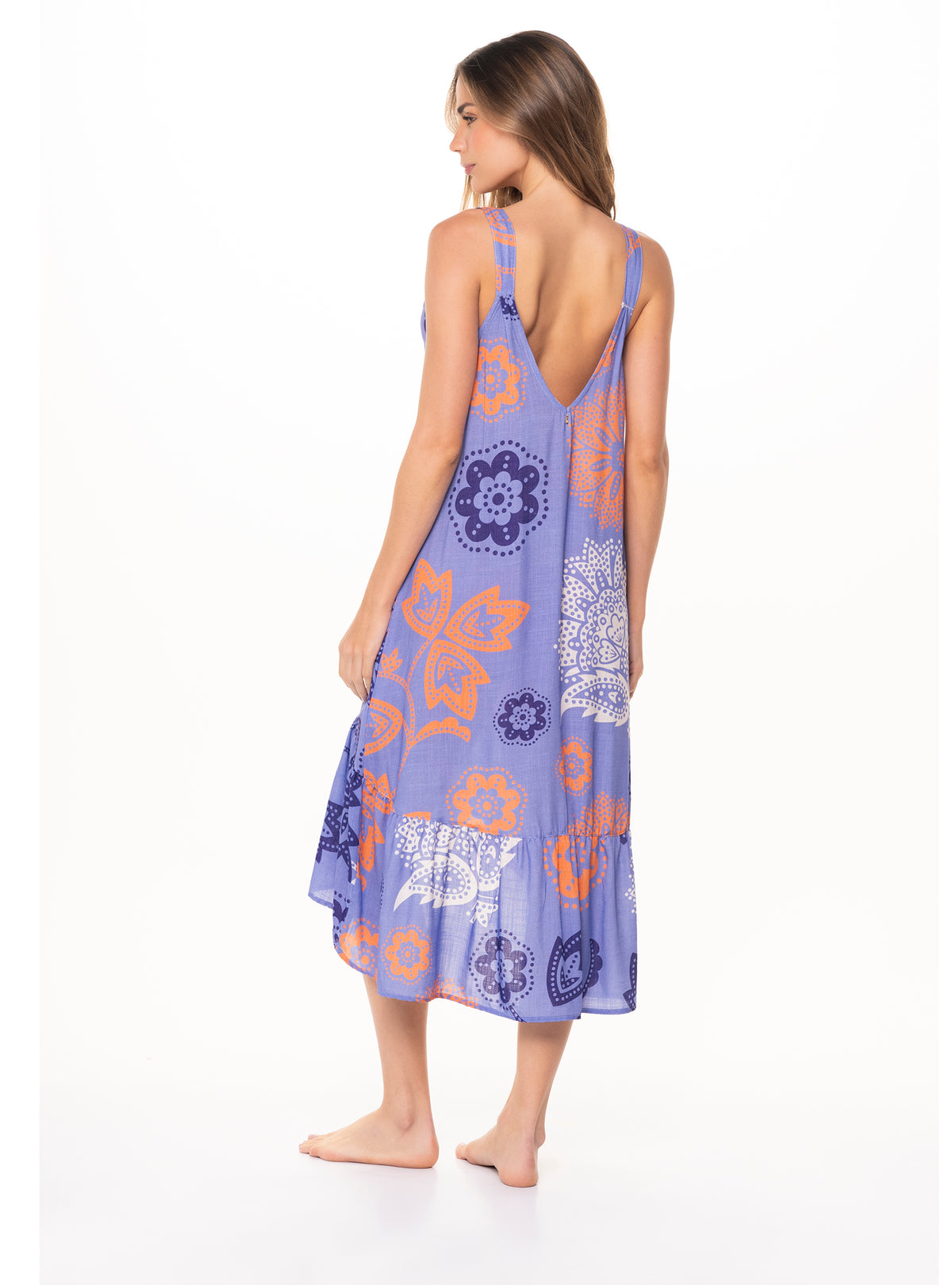 Vestido largo Con 2 Bolsillos en tela viscosa 8081 Mandala