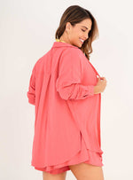 Camisa Manga Larga de perilla con botones dorados en tela viscosa lycra 8098 Lychee