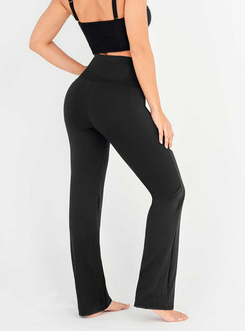 Leggins Bota Recta con control de abdomen. Negro 8116