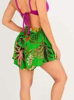 Shorts con vuelo y resortado en tela rayon viscosa 8122