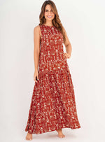 Vestido Largo con abertura en espalda en tela rayon viscosa 8131