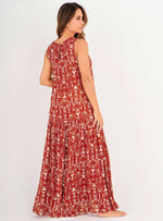 Vestido Largo con abertura en espalda en tela rayon viscosa 8131