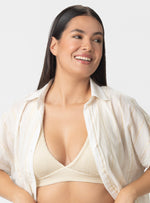 CAMISA CON PRETINA Y BOTONES PERLADOS EN ALGODON CON LUREX 8144 MARFIL