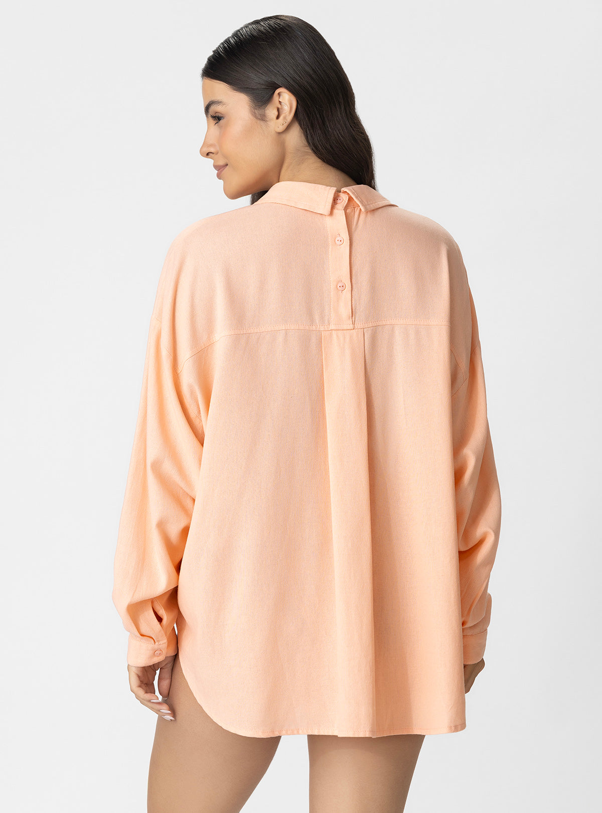 CAMISA OVERSIZE LINO 8153 MANDARINA