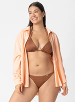 CAMISA OVERSIZE LINO 8153 MANDARINA