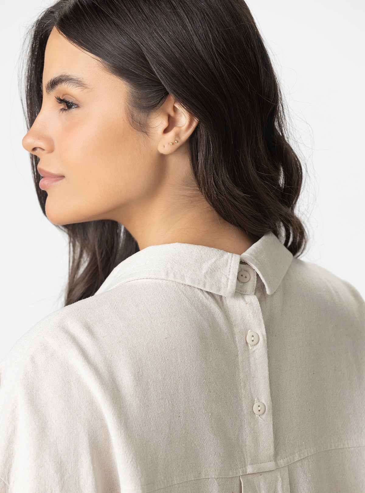 CAMISA OVERSIZE LINO SEMILLA 8153