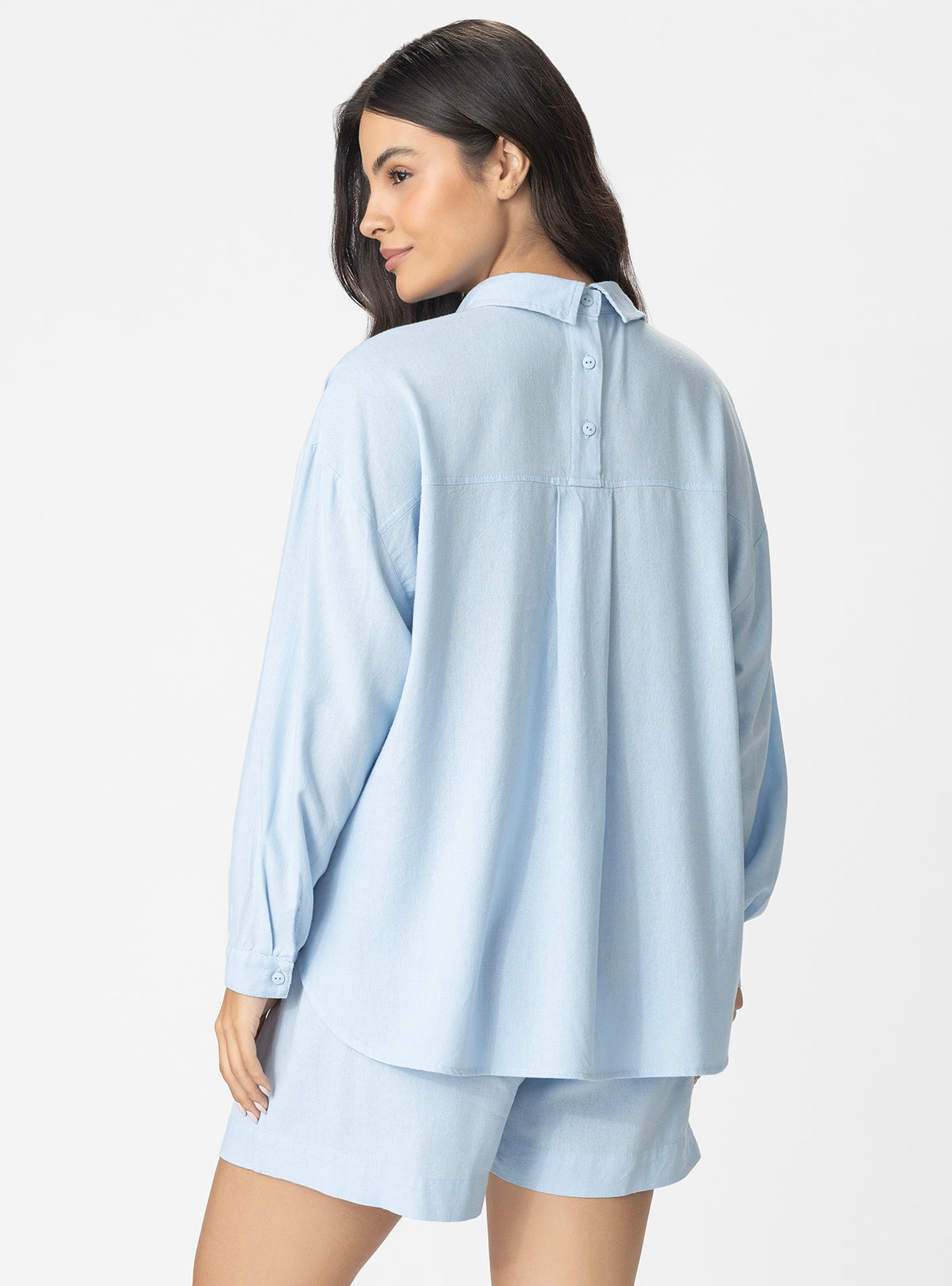CAMISA OVERSIZE LINO 8153 AZUL
