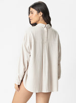 CAMISA OVERSIZE LINO SEMILLA 8153