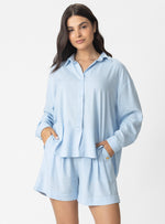 CAMISA OVERSIZE LINO 8153 AZUL