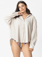 CAMISA OVERSIZE LINO SEMILLA 8153